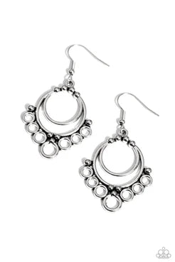 Rustic Rotary - Silver Earring
