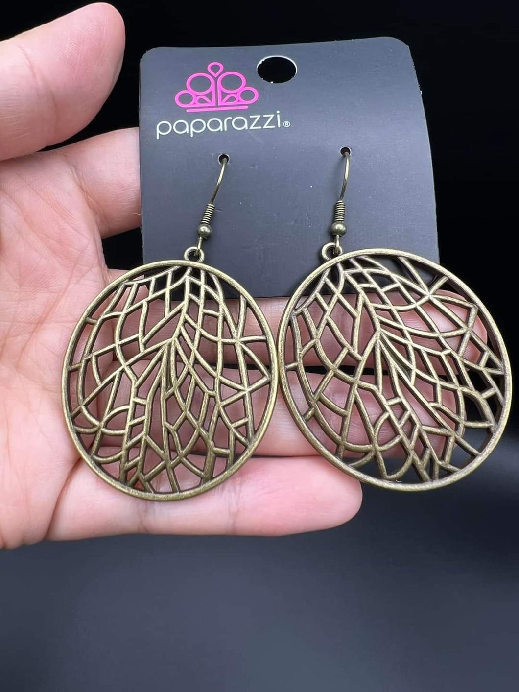 Fractured Foliage - Brass Earring