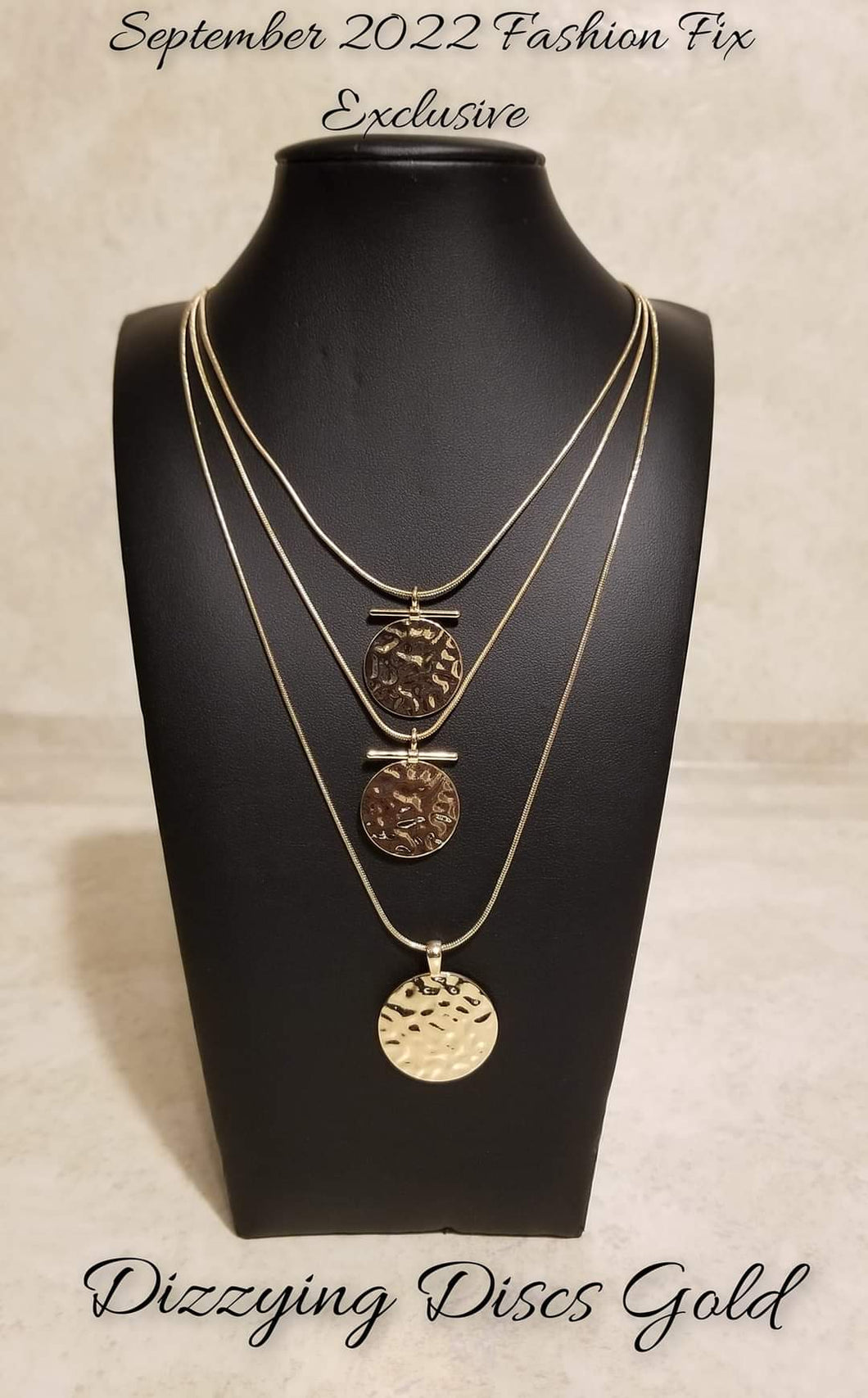 Dizzying Disc - Gold Necklace